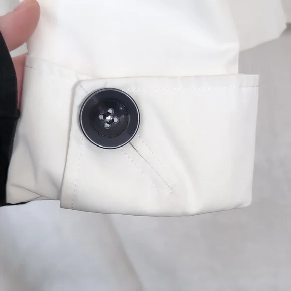 Colebrook White Contrast Button Slicker Rain Jacket Size Small - Picture 5 of 7